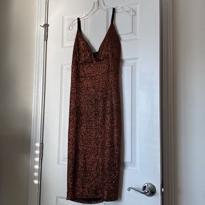 Sexy copper body con dress